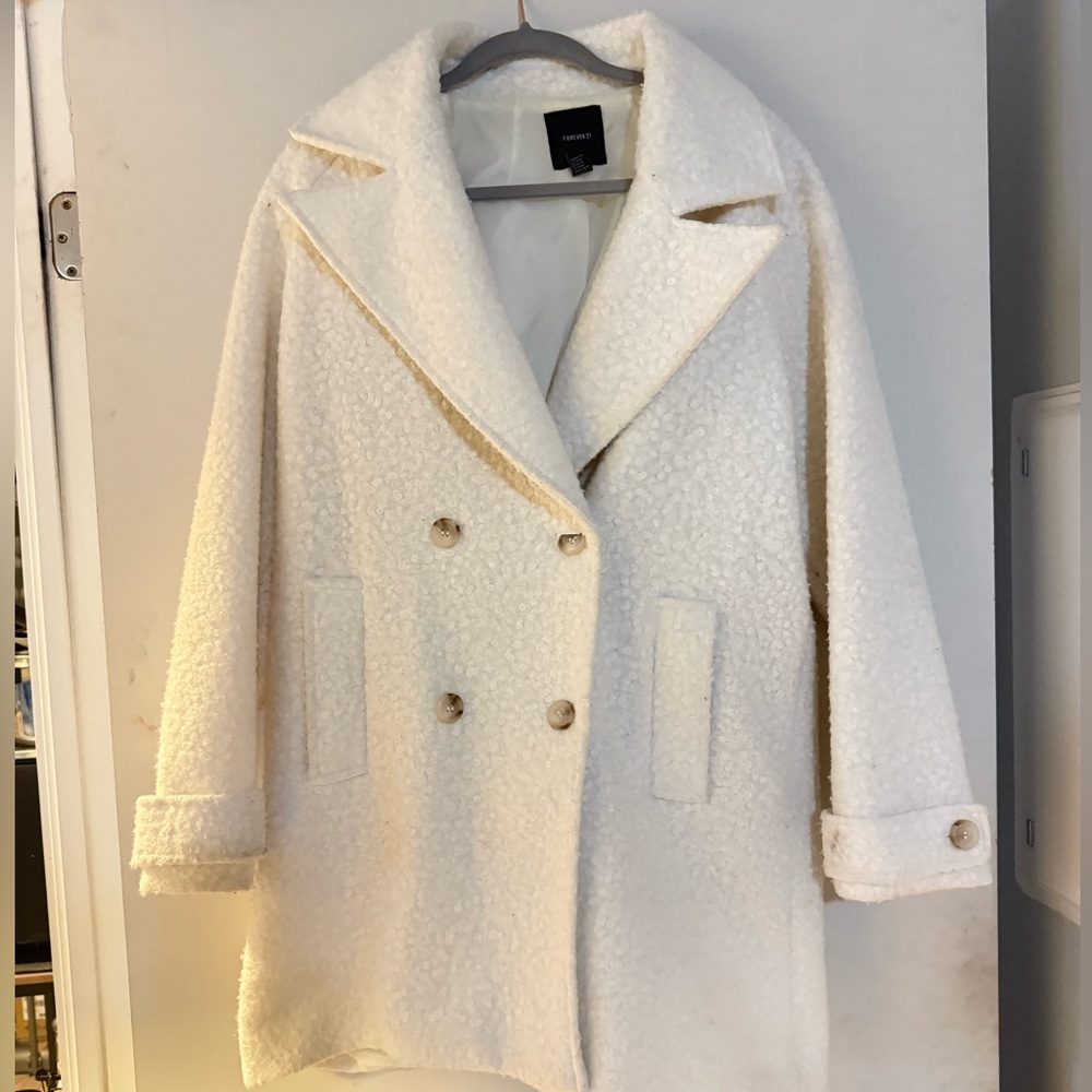 Forever 21 Cream Teddy Jacket